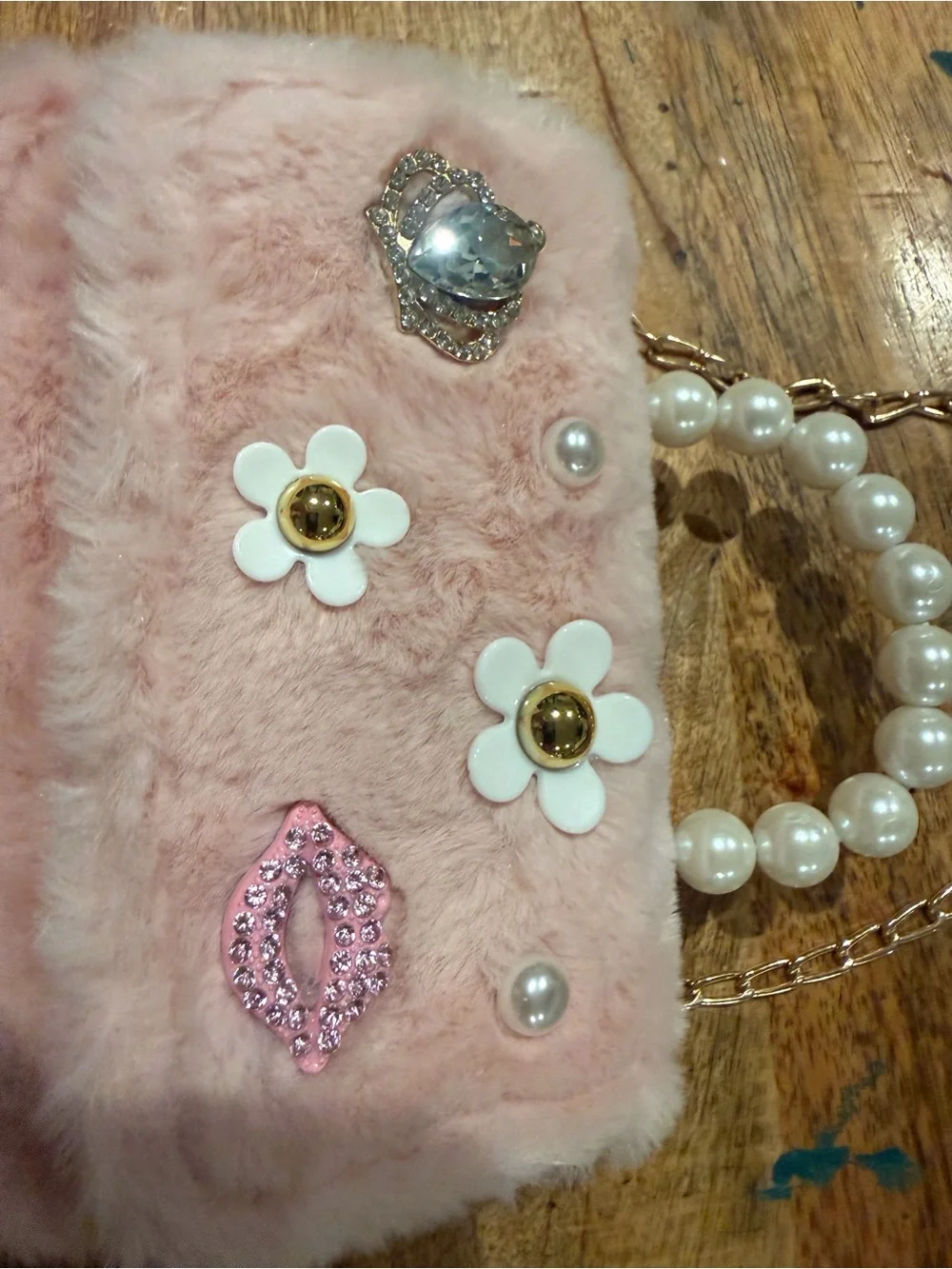 Light Pink Pearl Handle Glam Purse